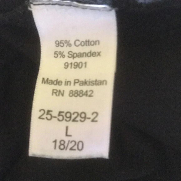 WOMAN WITHIN Leggings black elastic waistband cotton spandex size L 18/20 - Picture 4 of 7